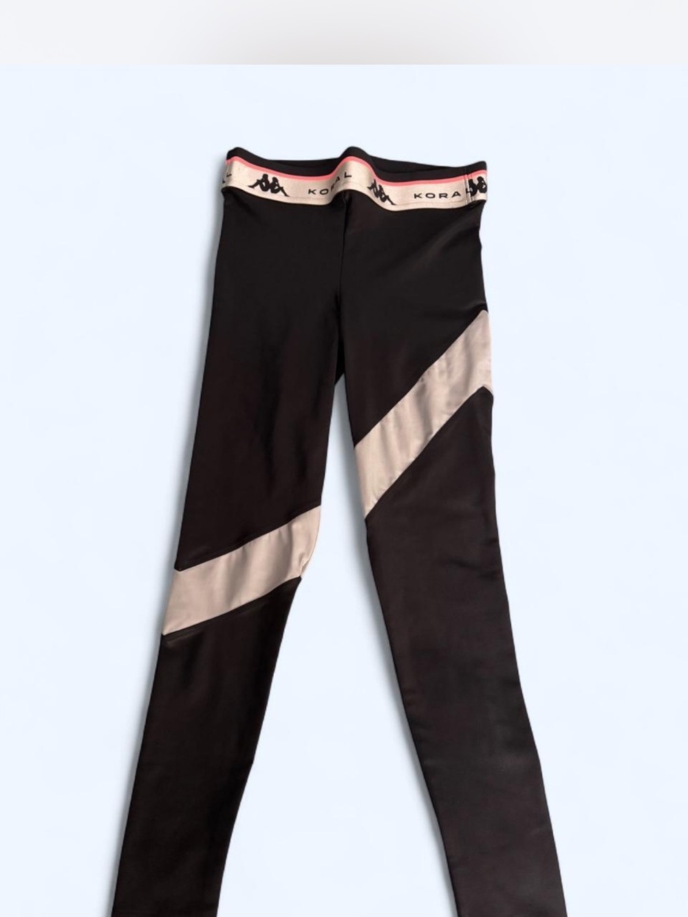 Koral x Kappa women’s Black and Silver Logo Trim Active Leggings